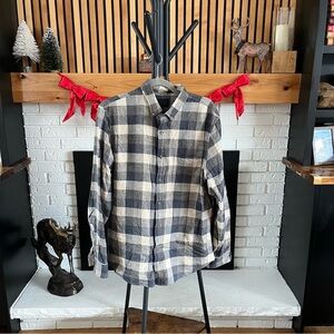 14th & Union Men's Plaid Shirt - Dark Blue and Cream